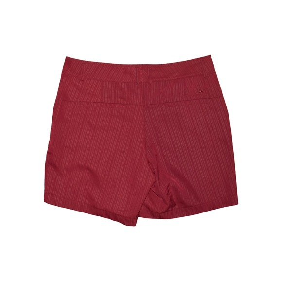 NIKE GOLF $78 Dri-Fit Flat Front‎ Burgundy Stripe Golf Short Size 10 - Picture 2 of 4